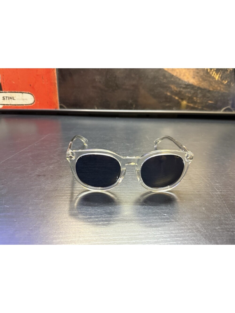 Zoff M-47-V1 Clear Crystal Round Sunglasses Dark Lens 52-23-140
